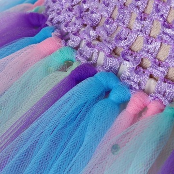 SUKIENKA SUKNIA BALOWA WIZYTOWA ELEGANCKA TIUL NA WESELE 104 110 FIOLETOWA