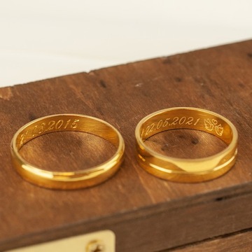 ЗОЛОТЫЕ ОБРУЧАЛЬНЫЕ КОЛЬЦА, ЗОЛОТО 585 ПРОБЫ, ЦИРКОНИЙ, ГРАВИРОВКА