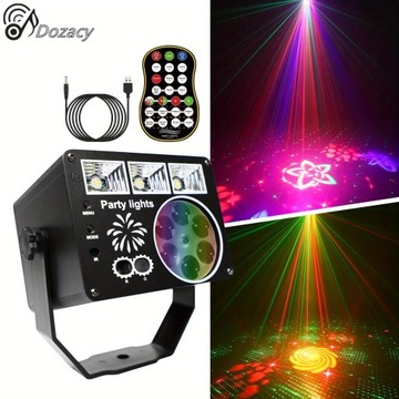 ŚWIATŁA SCENICZNE LED Z PILOTEM ŚWIATŁA STROBOSKOPOWE RGB LAMPA KARAOKE
