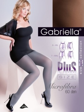 Rajstopy GABRIELLA Microfibre Plus Size 60 Beż 6