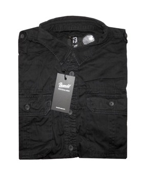 РУБАШКА МУЖСКАЯ BRANDIT VINTAGE, ЧЕРНАЯ ХЛОПКА XXL