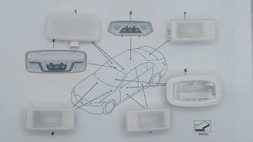 LAMPKA LAMPKI WNĘTRZA BMW ORYGINAŁ KOMPLET ZESTAW