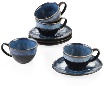 Набор из 4 чашек и 4 блюдец Набор керамических чашек VANCASSO в подарок