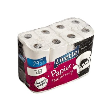 PAPIER TOALETOWY LIVETTE BIAŁY (24 ROLKI) RED PLAST