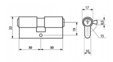 ДВЕРНАЯ ВСТАВКА GERDA GERDA 30/30 WK E1 ЛАТУНЬ