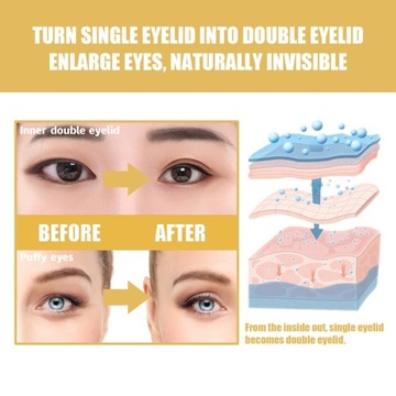 Невидимая наклейка на двойное веко, самоклеющаяся, водонепроницаемая, прочная