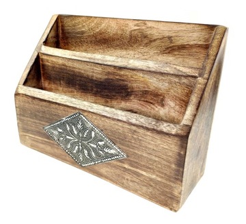 Organizer stojący listownik 21,5x8x16cm drewno NL
