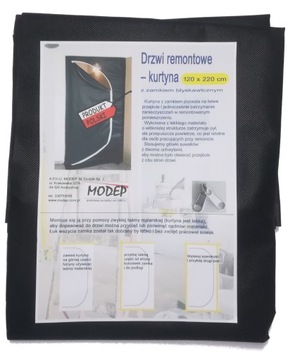 Kurtyna przeciwpyłowa materiał 220cm x 120cm suwak
