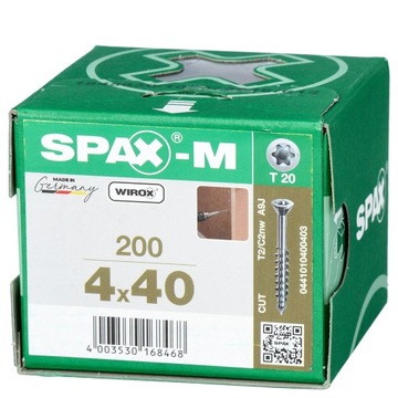 Wkręty do płyt MDF SPAX 4x40 meblowe 200 szt