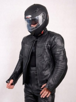 КОЖАНАЯ ЛЕТНЯЯ МОТОЦИКЛОВАЯ КУРТКА KSM028/M
