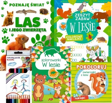 pakiet LAS naklejam bawię się koloruję + kredki