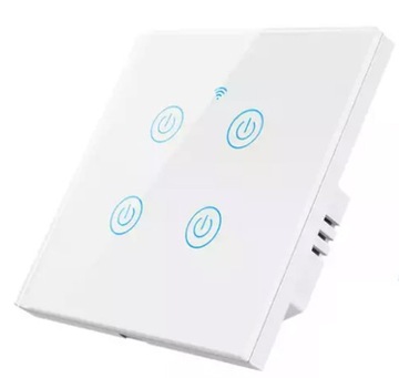 DOTYKOWY WŁĄCZNIK ŚWIATŁA Poczwórny biały WIFI Tuya