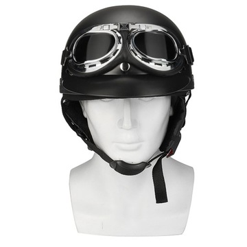 МОТОЦИКЛЬНЫЙ ШЛЕМ ОРЕХОВЫЙ КОЖАНЫЙ ШЛЕМ В РЕТРО + КОМПЛЕКТ ОЧКИ