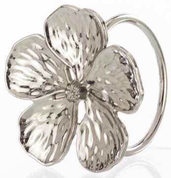 Кольца для салфеток, набор из 4 шт., серебряные цветы, незабудки