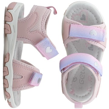 SANDAŁY DZIEWCZĘCE BUTY DZIECIĘCE LETNIE SANDAŁKI NA RZEPY WKŁ. SKÓRA R. 25