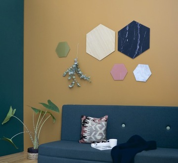 MARMUR BEŻ heksagonalna TABLICA MAGNETYCZNA 42x48