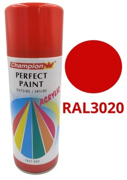 CZERWONA JASNA farba SPRAY aerozol 400ml RAL3020