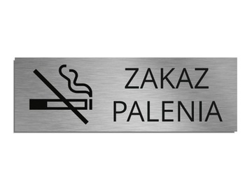 Tabliczka Zakaz palenia srebrna 8x24cm