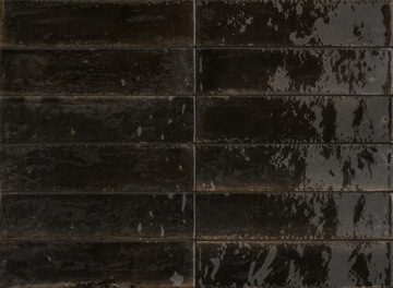 MARAZZI lume black lx M6RP 6x24cm - Włoskie czarne płytki do łazienki
