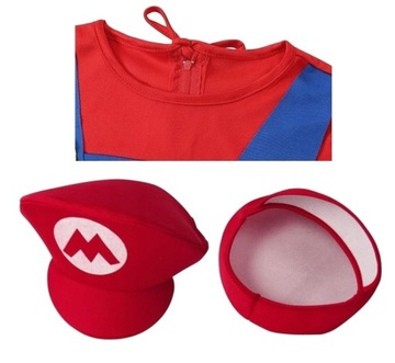 НАряд МАРИО Размер M 122/128 ОДНОРАЗОВЫЙ КОСТЮМ + Шапка Усы Перчатки