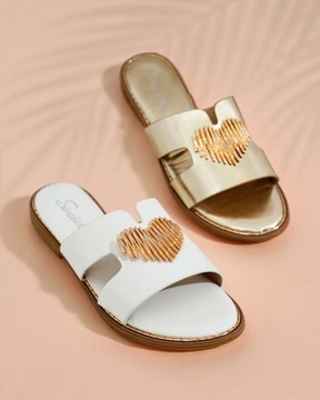 ЖЕНСКИЕ ТАПОЧКИ ЗОЛОТЫЕ С ДЕКОРАЦИЕЙ OLIS 39