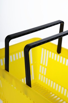 Тележка для двух оцинкованных корзин + 2 корзины для покупок желтого цвета 22л.
