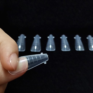 ДВОЙНЫЕ ВЕРХНИЕ ФОРМЫ ДЛЯ АКРИЛОВОГО ГЕЛЯ 120 ШТ. КОРОБКА БАЛЕРИНА С ВЫПУСКНЫМ