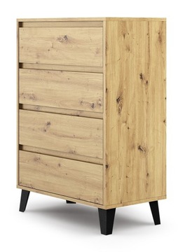 NOWOCZESNA STYLOWA KOMODA 70/40CM NÓŻKI DĄB ARTISAN SZUFLADY REGAŁ SZAFKA