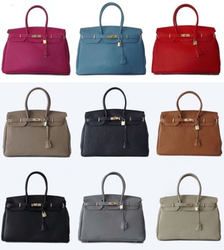 Большая итальянская кожаная сумка-шоппер А4 с навесным замком, Бежевая