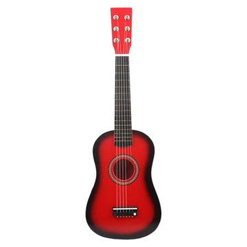 Mini Akustyczna Drewniana Gitara Czerwona