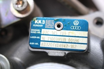 VW AUDI SEAT SKODA TURBINA TURBOSPRĘŻARKA 03C145701T 03C145702P 03C145703A