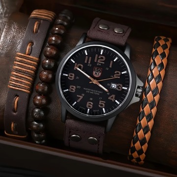 4 шт./компл., модный мужской спортивный календарь с кварцевым календарем и