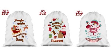 Worek na Prezenty Nadruk Święta Mikołaj 80 x 60 cm Opakowanie