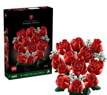 LEGO ICONS 10328 БУКЕТ РОЗ ЦВЕТЫ Подарок для женщин Кубики + сумка