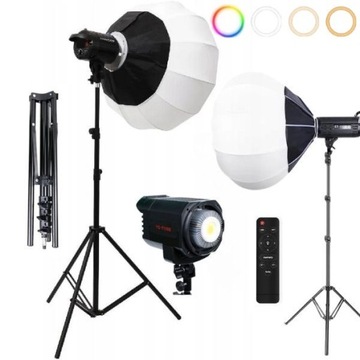 Lampa studyjna fotograficzna LED RGBW 150W SOFTBOX do zdjęć + statyw 250cm
