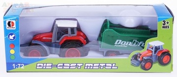 ФЕРМЕРСКИЙ МЕТАЛЛИЧЕСКИЙ ТРАКТОР + УГОЛЬНЫЙ ПРИЦЕП 1:72