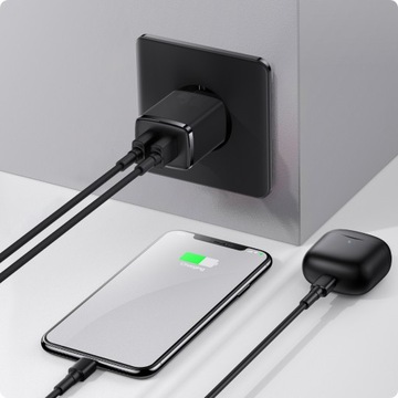 КОМПАКТНОЕ СЕТЕВОЕ ЗАРЯДНОЕ УСТРОЙСТВО BASEUS 2X USB 10,5 ВТ, ЧЕРНОЕ