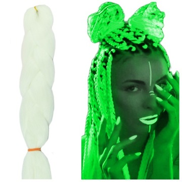 Włosy SYNTETYCZNE do warkoczyków KOLOROWE warkoczyki DOCZEPIANE ŚWIECĄCE