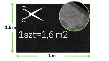 Агротекстиль ЧЕРНЫЙ НЕТКАНЫЙ КОВРИК ПО МЕТРАМ Для Сорняков 50г 1м Х 1,6м 160см