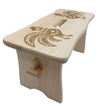 Taboret Małe Niskie Krzesełko Drewniane Ryczka
