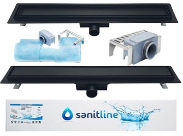 Odpływ liniowy SANITLINE BLACK MAT 100cm NISKI 52m