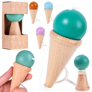 ZRĘCZNOŚCIOWA DREWNIANA GRA ZŁAP KULKĘ