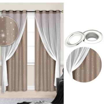 ZASŁONA PÓŁZACIEMNIAJĄCA FIRANA 2w1 145x250 KÓŁKA