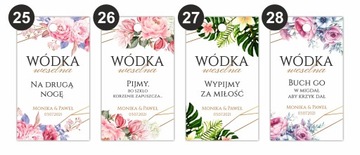 ZAWIESZKI na alkohol wódke ETYKIETY 50 szt ślub