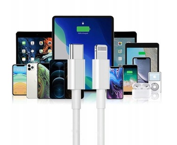 КАБЕЛЬ FAST USB C LIGHTNING CABLE 1M ДЛЯ ЗАРЯДКИ iPhone БЫСТРАЯ ЗАРЯДКА