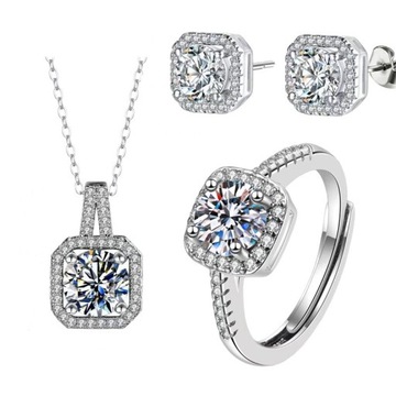Elegancki zestaw damskiej,S925 Srebrny