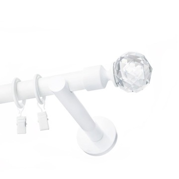 ОДИНАРНЫЙ МЕТАЛЛИЧЕСКИЙ КАРДИН 19ММ БЕЛЫЙ 100см НАБОР РАЗЛИЧНЫХ МОДЕЛЕЙ