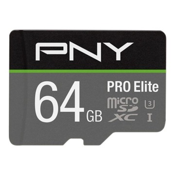 PNY 64 GB micro SD XC PRO ELITE UHS U3 V30 100MBs