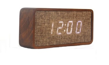Zegar budzik elektroniczny cyfrowy LED drewniany, instrukcja w j. polskim