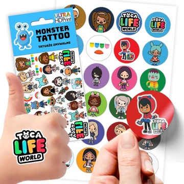 ZESTAW NAKLEJKI + TATUAŻE DLA DZIECI DZIECIĘCE TOCA BOCA LIFE WORLD JAKOŚĆ